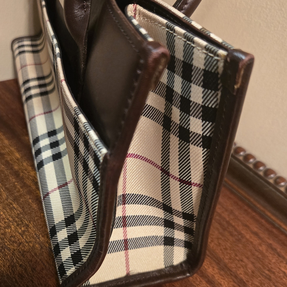 Burberry Checkered Handbag - Brown and Cream - Picture 9 of 9
